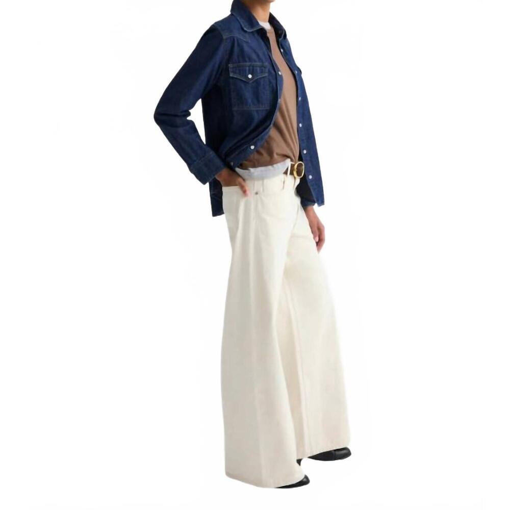 NEW TWP tiny dancer wide leg jeans in natural - Picture 3 of 7